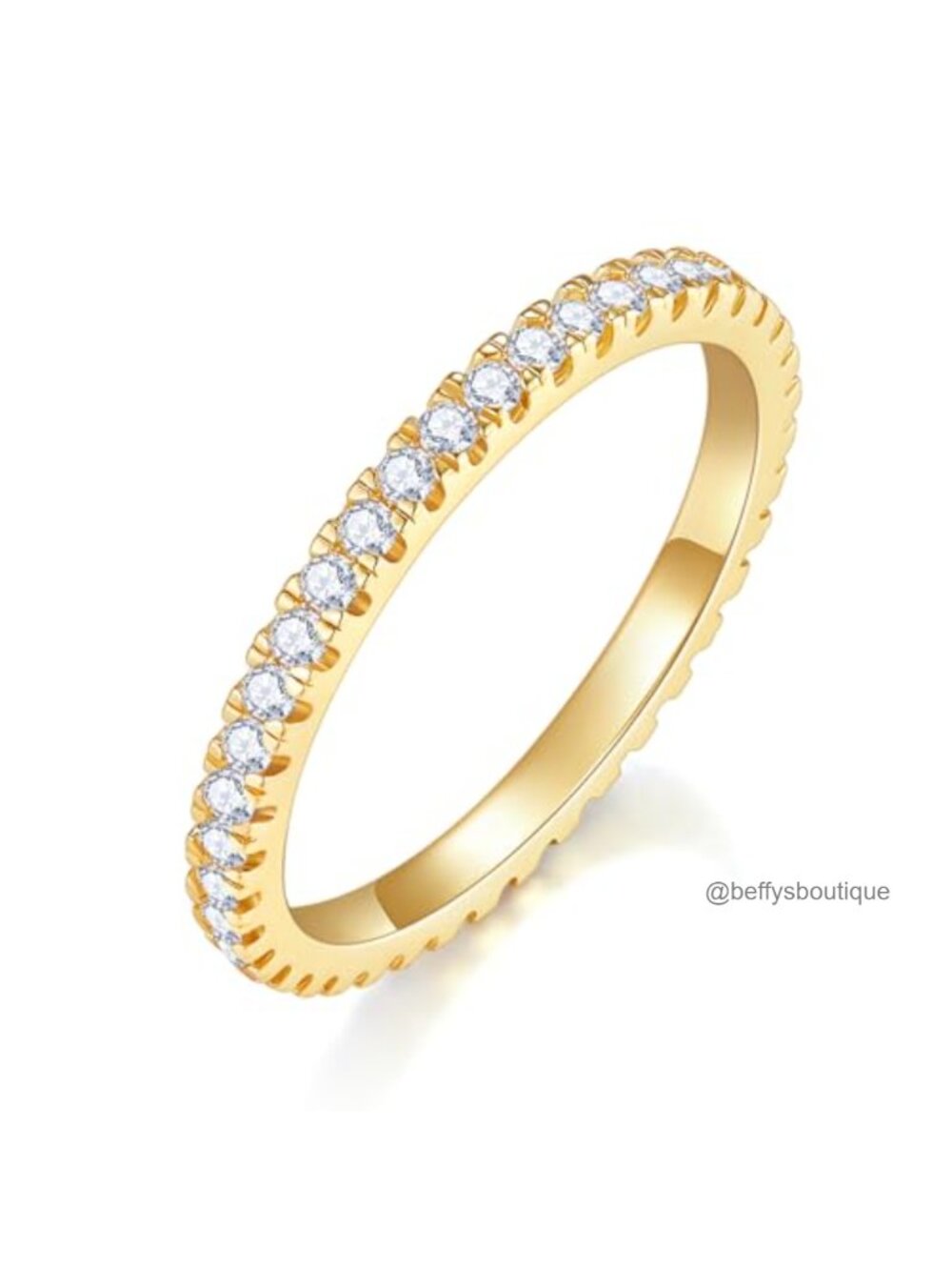 14K Gold Plated Cubic Zirconia Eternity Stackable Ring Set